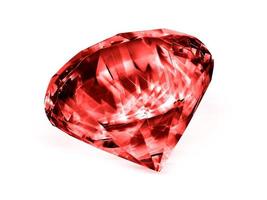 diamant rouge sur fond blanc photo