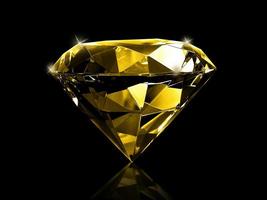 diamant jaune sur fond noir photo