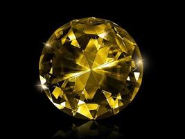 diamant jaune sur fond noir photo