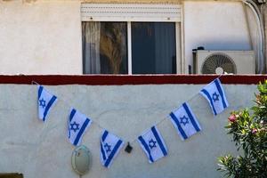 drapeau israélien bleu et blanc avec l'étoile de david photo