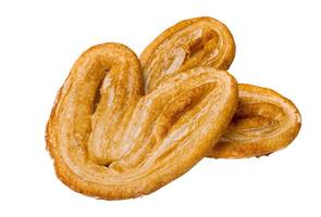 palmiers à gâteau entier cru, pain, boulangerie isolé sur fond blanc photo