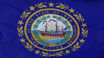 drapeau de l'état du new hampshire, région des états-unis, agitant au vent. rendu 3d photo