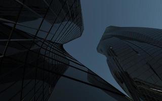 immeubles de grande hauteur modernes contre le ciel. illustration 3d sur le thème du succès commercial et de la technologie photo