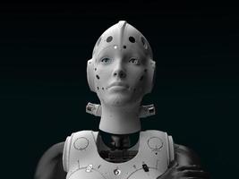 femme-robot. portrait en gros plan. abstraction sur le thème de la technologie et des jeux. illustration 3d