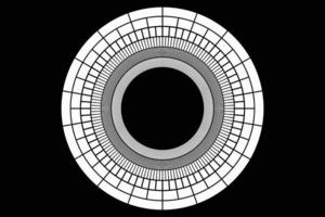 Fractale ronde blanche de rendu 3d, portail sur fond noir isolé photo