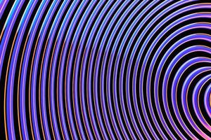 rendu 3d fractale ronde violette abstraite, portail. spirale ronde colorée. photo
