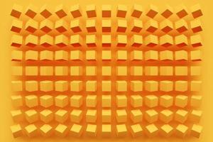 Cubes jaunes volumétriques d'illustration 3d volant sur un fond monophonique géométrique. modèle de parallélogramme. fond de géométrie technologique photo