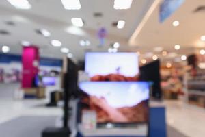 eletronic department store show télévision tv et appareil ménager avec bokeh léger arrière-plan flou photo