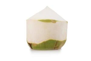 noix de coco verte sur fond blanc photo