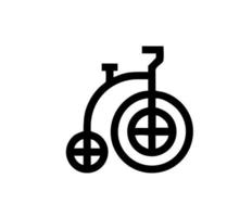 illustration de vélo en noir sur fond blanc, conception de vélo sur fond blanc photo