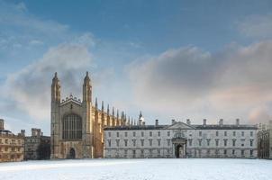 Chapelle du King's College en hiver, Université de Cambridge, Angleterre