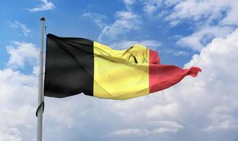 drapeau belgique - drapeau en tissu ondulant réaliste photo