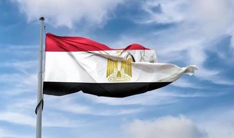drapeau égyptien - drapeau en tissu ondulant réaliste photo