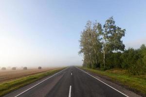 route de brouillard, forêt photo