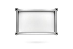 cadre photo en acier isolé sur fond blanc avec espace de copie, cadre fin blanc avec espace vide à des fins décoratives. rendu 3d.