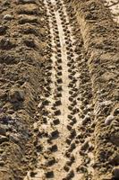 une route pavée sur le sable photo