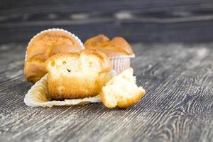 petit gâteau mordu, gros plan photo