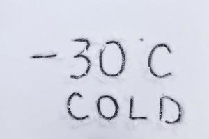 symboles de température indiquant un temps très froid négatif photo