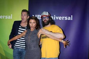 las vegas, 8 avril - mark mcgrath, kari wuhrer, judah friedlander à la journée de presse d'été nbcuniversal à l'hôtel huntington langham le 8 avril 2014 à pasadena, ca photo