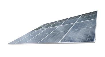 panneaux de modules solaires isolés sur fond blanc avec un tracé de détourage. concept d'énergie environnementale. photo