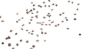 grains de café torréfiés sur fond blanc avec espace de copie pour votre texte photo