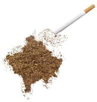 cigarette et tabac en forme de kosovo (série)