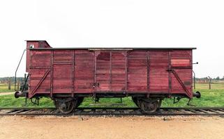 auschwitz, pologne, 18 septembre 2021 le train qui transportait les prisonniers au camp de la mort d'auschwitz birkenau. photo