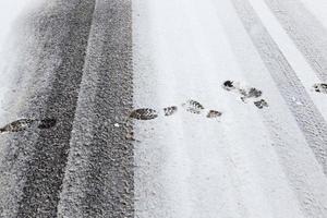 traces sur la neige photo