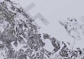 vue de dessus de la grande ville. illustration de la carte dans un design graphique décontracté. Rendu 3d fragment mumbai photo