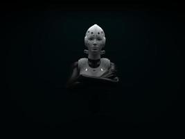 femme-robot. portrait en gros plan. abstraction sur le thème de la technologie et des jeux. illustration 3d photo