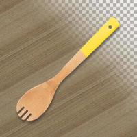 spatule en bois sur fond transparent avec manche coloré photo