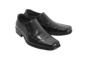 chaussures d'homme noir sur fond blanc photo