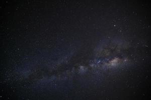 galaxie de la voie lactée avec étoiles et poussière spatiale dans l'univers, photographie longue exposition, avec grain. photo