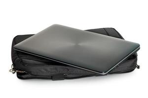 ordinateur portable sur sac photo