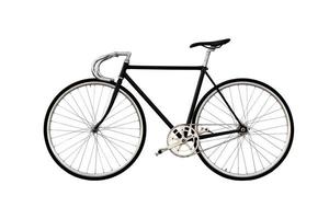 Vélo de ville pignon fixe isolé sur fond blanc photo