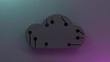 icône de nuage. concept de stockage de données. illustration de rendu 3d. photo