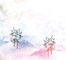 forêt sous le gel. paysage d'hiver. arbres couverts de neige photo