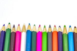 crayons de couleur sur fond blanc photo