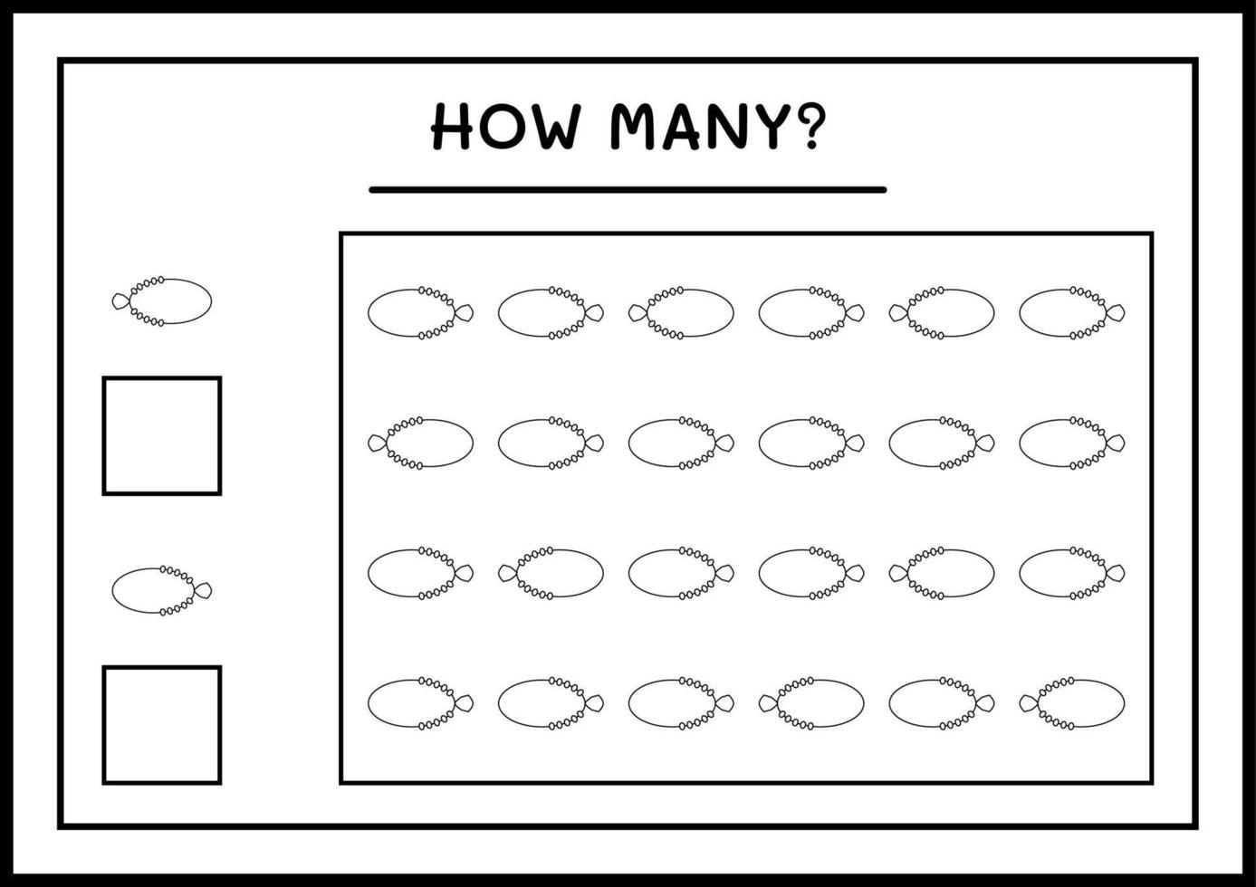 combien de pendentif, jeu pour enfants. illustration vectorielle, feuille de calcul imprimable vecteur