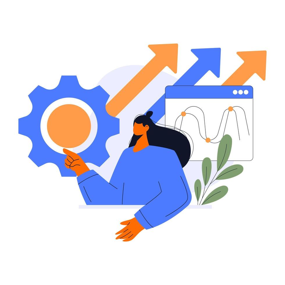 conception de vecteur plat analyse statistique et de données pour le concept d'investissement en finance d'entreprise. illustration de vecteur plat isolé sur fond blanc