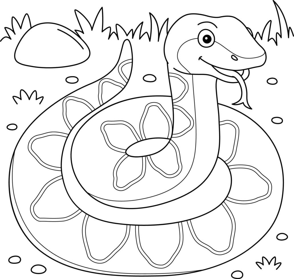 Page de coloriage animal vipère pour les enfants vecteur