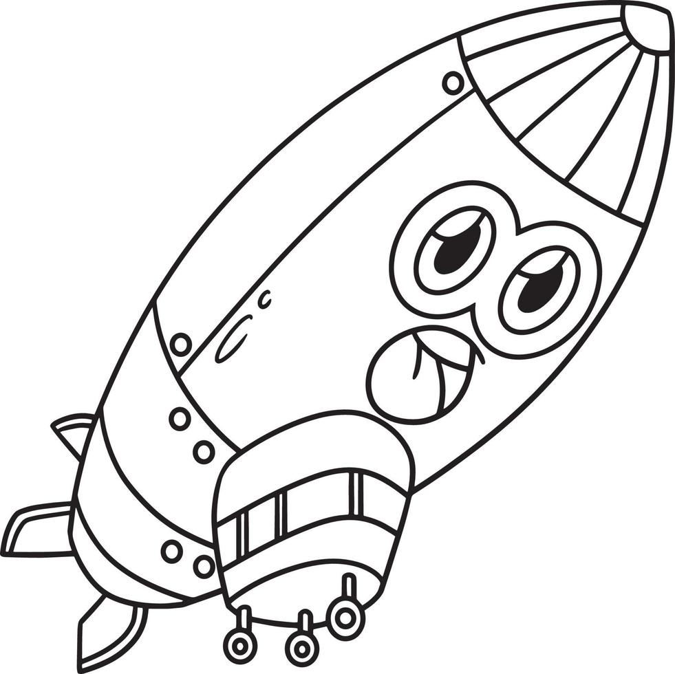 zeppelin avec coloriage de véhicule de visage pour les enfants vecteur