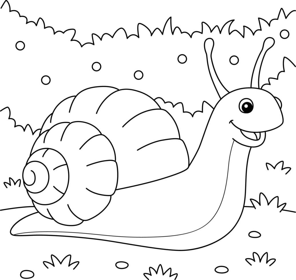 coloriage animal escargot pour les enfants vecteur