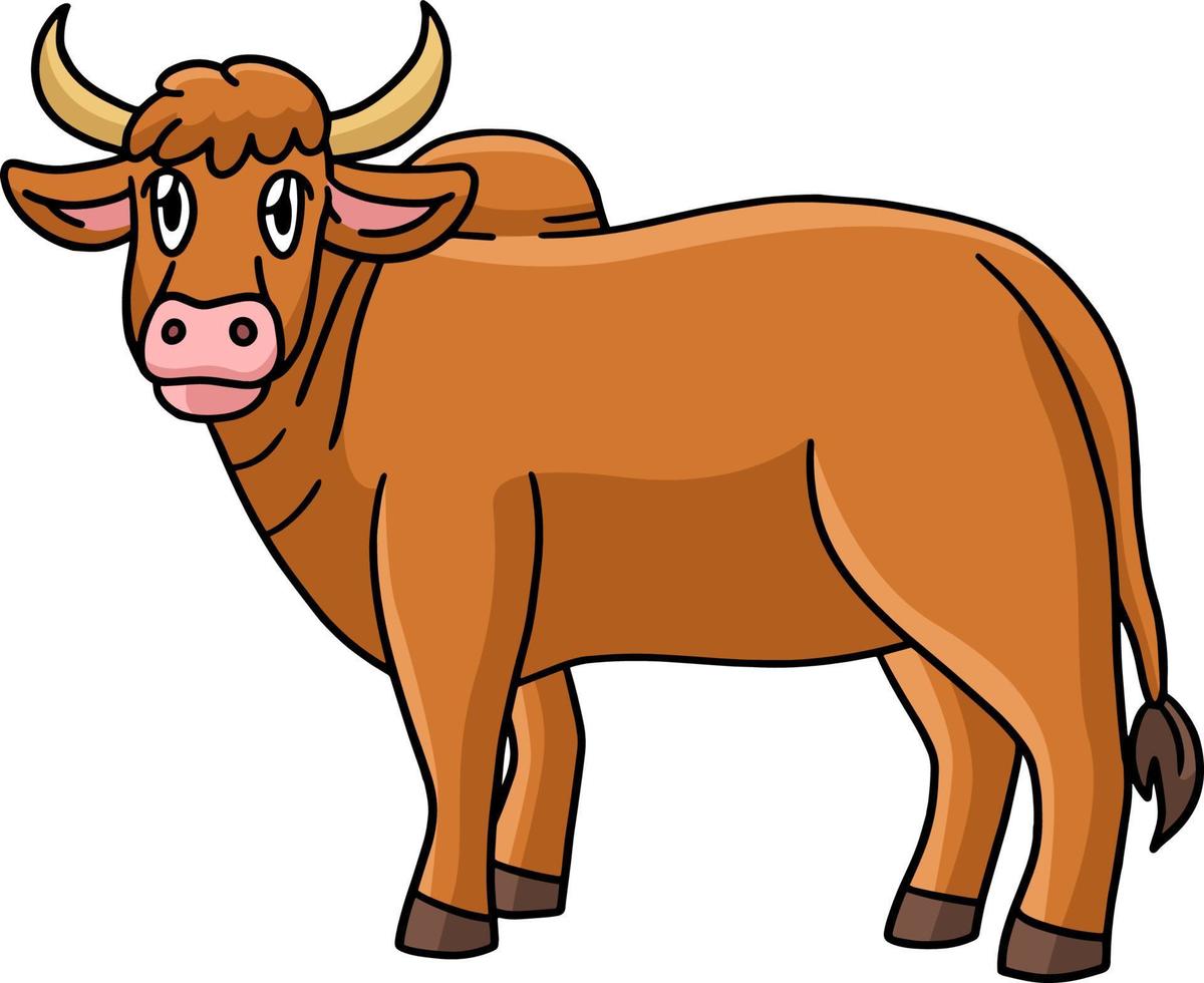 boeuf animal dessin animé couleur clipart illustration vecteur