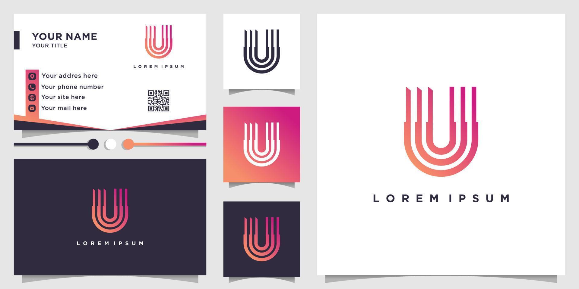 création de logo lettre u avec vecteur premium concept moderne