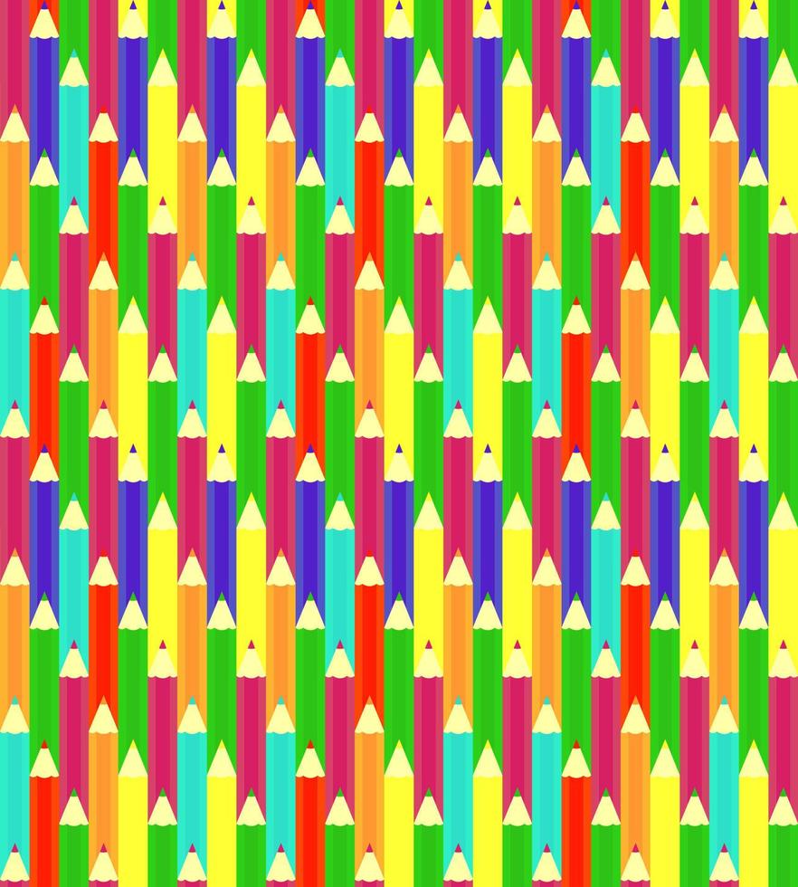motif géométrique sans couture avec des crayons colorés dans un style plat. illustration vectorielle vecteur