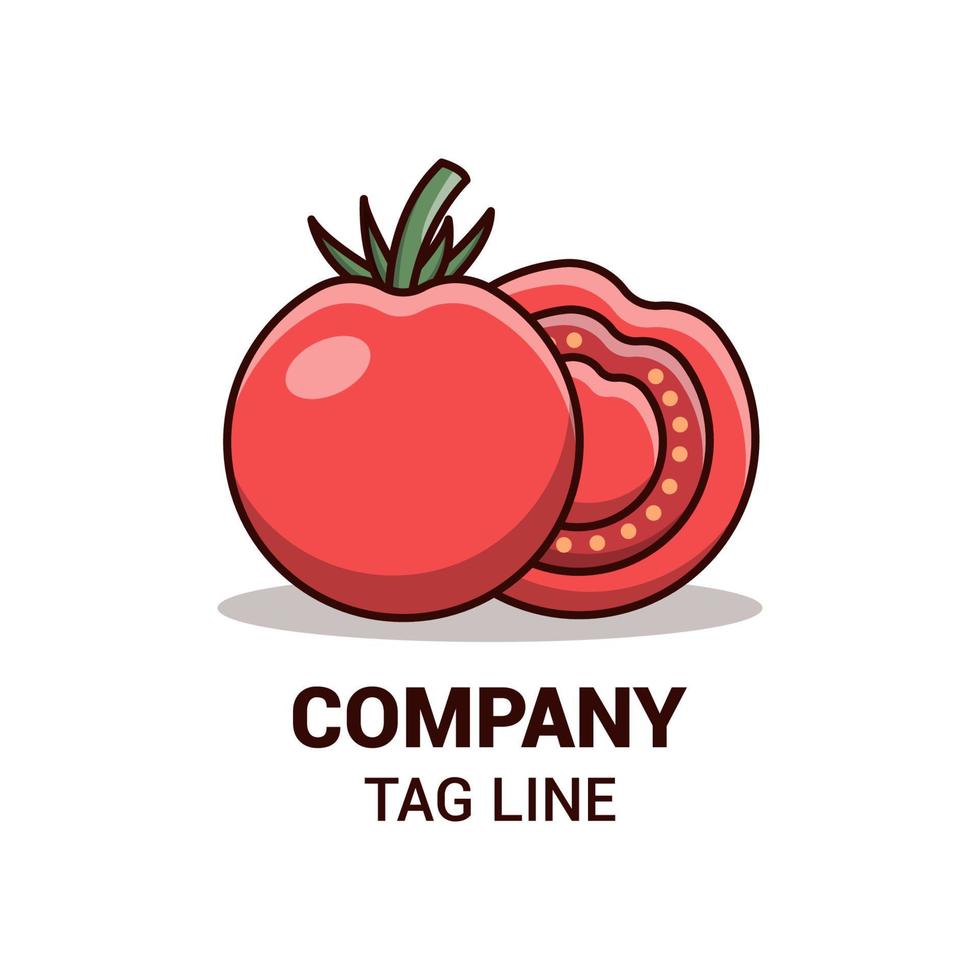 logo de fruits de tomate rouge et vecteur de modèle de conception d'icône, emblème, concept de design