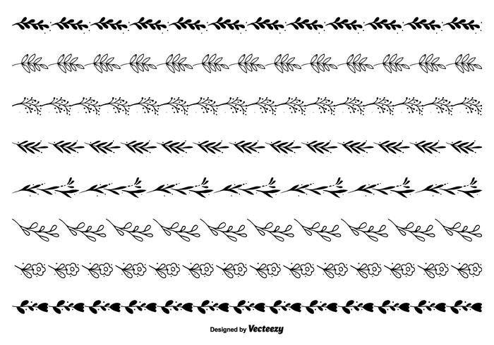 Ensemble de bordure de style dessiné à la main vecteur