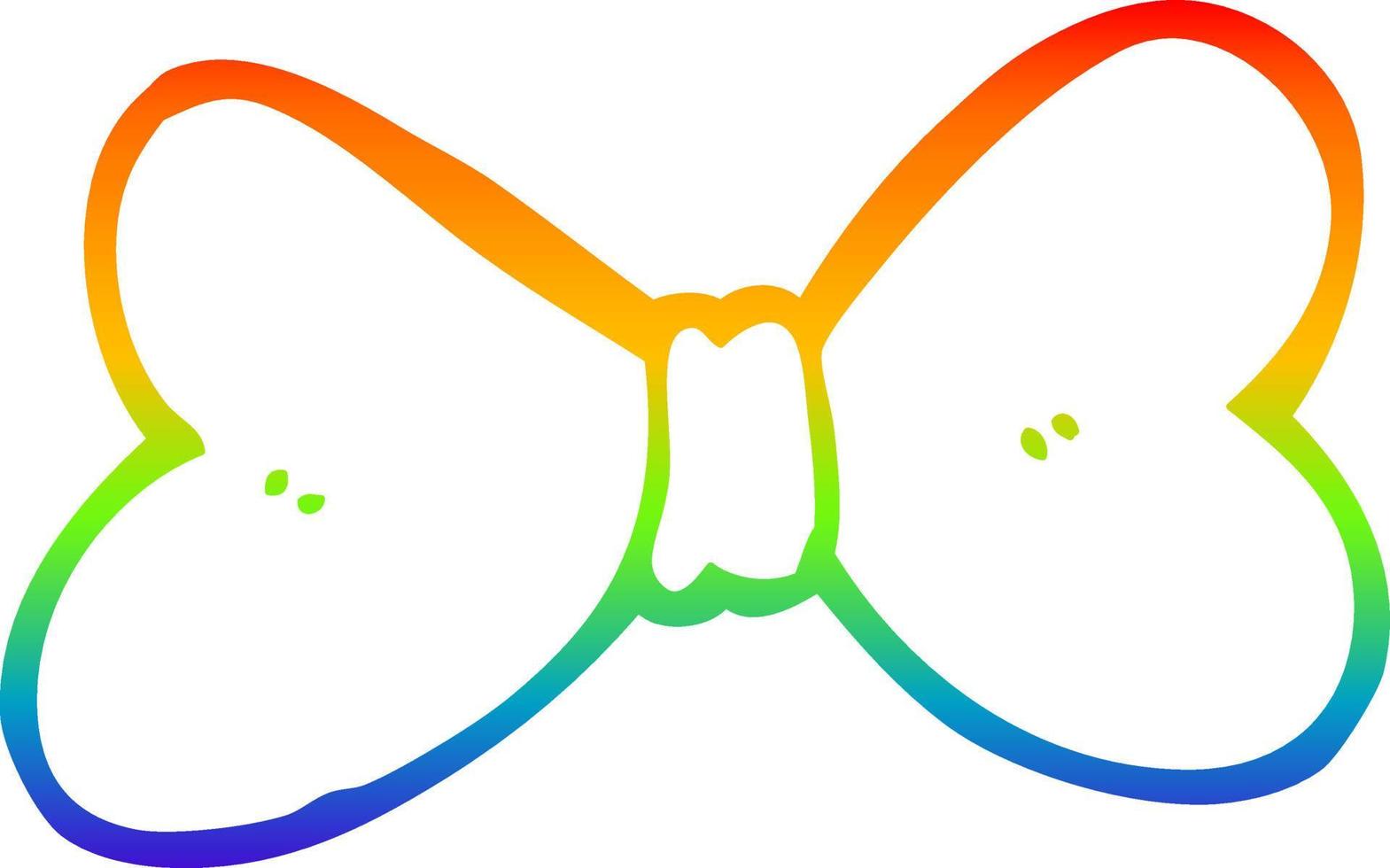 arc en ciel gradient ligne dessin dessin animé noeud papillon vecteur