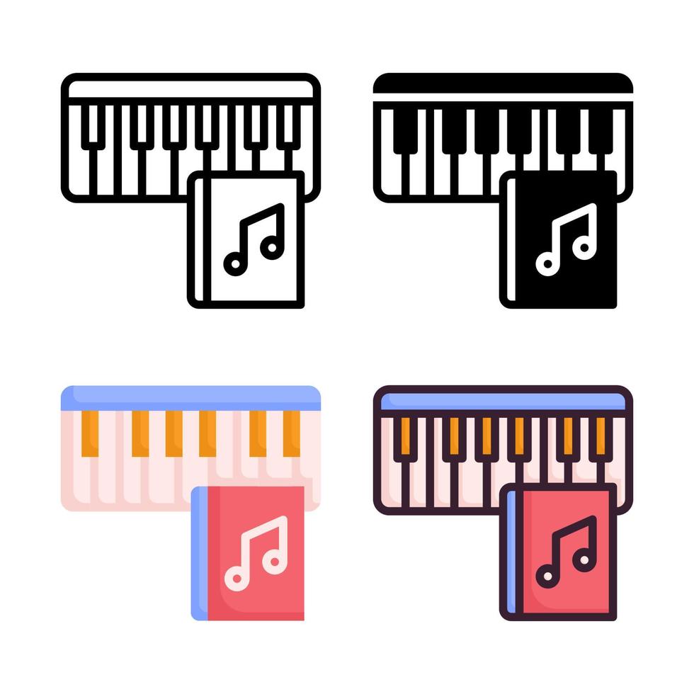 collection de style de jeu d'icônes de musique vecteur